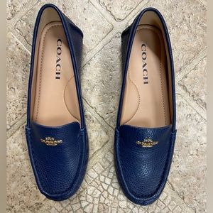 Coach Marley Logo leather driving loafers - size 5.5 blue in brand new condition